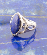 Load image into Gallery viewer, Blue Lapis and Sterling Silver Marquis Ring