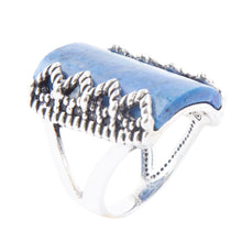 Load image into Gallery viewer, Blue Lapis Slice and Sterling Silver Ring