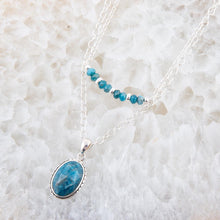Load image into Gallery viewer, Layered Blue Apatite and Sterling Silver Necklace