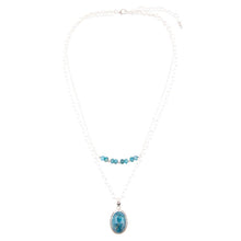 Load image into Gallery viewer, Layered Blue Apatite and Sterling Silver Necklace