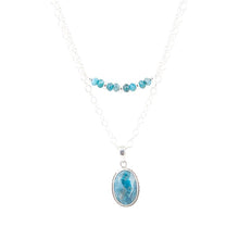 Load image into Gallery viewer, Layered Blue Apatite and Sterling Silver Necklace