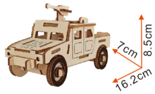 Load image into Gallery viewer, Army Truck Model Kit - Wooden Laser- Cut 3D Puzzle (44 Pcs)