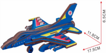 Load image into Gallery viewer, F-16 Fighter Plane Model Kit - Wooden Laser-Cut 3D Puzzle (23 Pcs)