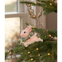 Load image into Gallery viewer, Leaping High Pink Reindeer Clip Ornament by Bethany Lowe