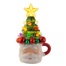 Load image into Gallery viewer, Retro Santa Mug w/Tree Top Lights Up!