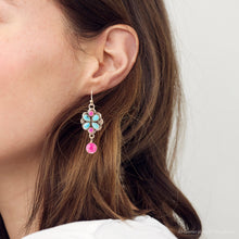 Load image into Gallery viewer, Legacy Pink Agate Golden Drop Earrings