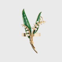 Load image into Gallery viewer, Lily of the valley skinny napkin rings, set of four