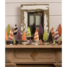 Load image into Gallery viewer, Lime Green Bottle Brush Trees Set of 3 by Bethany Lowe