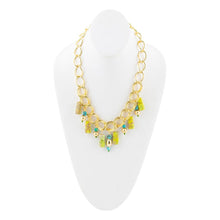 Load image into Gallery viewer, Lime Green Jasper Charm Golden Necklace