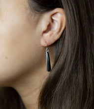 Load image into Gallery viewer, Line Black Onyx Sterling Silver Drop Earrings