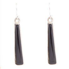 Load image into Gallery viewer, Line Black Onyx Sterling Silver Drop Earrings
