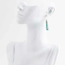 Load image into Gallery viewer, Line Blue Turquoise Sterling Silver Drop Earrings