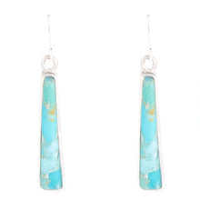 Load image into Gallery viewer, Line Blue Turquoise Sterling Silver Drop Earrings