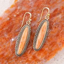 Load image into Gallery viewer, Linear Orange Coral Earring