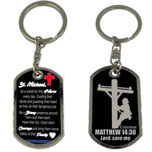 Load image into Gallery viewer, GL4-004 Lineman Prayer Saint Michael Protect Us Challenge Coin Dog Tag Keychain Electrician Poleman