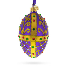 Load image into Gallery viewer, Royal Inspired Purple Glass Egg Ornament 4 Inches