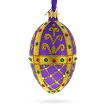 Load image into Gallery viewer, Royal Inspired Purple Glass Egg Ornament 4 Inches