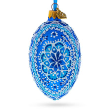 Load image into Gallery viewer, Spire Star Ukrainian Glass Egg Ornament 4 Inches