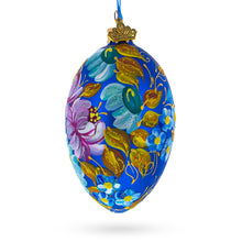 Load image into Gallery viewer, Multi Color Flowers Glass Egg Ornament 4 Inches