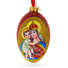 Load image into Gallery viewer, Icon Glittered Egg Glass Ornament 4 Inches