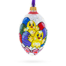 Load image into Gallery viewer, Two Chicks With Easter Egg Glass Ornament 4 Inches