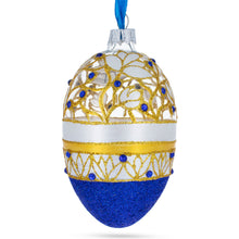 Load image into Gallery viewer, Golden Wines Jeweled Egg Glass Ornament 4 Inches