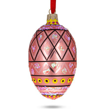 Load image into Gallery viewer, Easter Bunny With Tulips Glass Egg Ornament 4 Inches