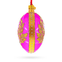 Load image into Gallery viewer, Golden Branches On Pink Glass Egg Ornament 4 Inches