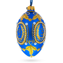 Load image into Gallery viewer, 1893 Caucasus In Blue Royal Egg Glass Ornament 4 Inches