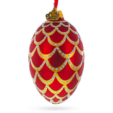 Load image into Gallery viewer, 1900 Pine Cone In Red Royal Egg Glass Ornament 4 Inches