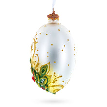 Load image into Gallery viewer, Embossed Roses Bouquet Glass Egg Ornament 4 Inches