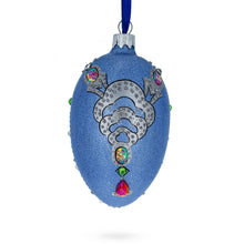 Load image into Gallery viewer, French Designer Jeweled Conquests Necklace Glass Egg Christmas Ornament 4 Inches