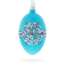 Load image into Gallery viewer, American Art Nouveau Jeweled Diamond Ring Glass Egg Christmas Ornament 4 Inches
