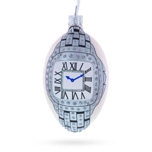 Load image into Gallery viewer, Louis-Francois Designer Jeweled Timepiece Glass Egg Christmas Ornament 4 Inches