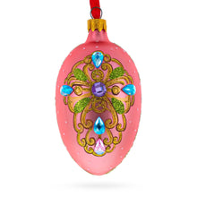 Load image into Gallery viewer, Italian Fashion House Jeweled Brooch Glass Egg Christmas Ornament 4 Inches