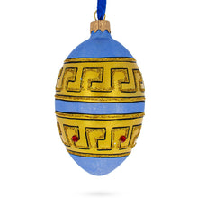 Load image into Gallery viewer, Italian Designer Jeweled Fine Ring Glass Egg Christmas Ornament 4 Inches