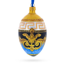 Load image into Gallery viewer, Italian Designer Fine Medallion Glass Egg Christmas Ornament 4 Inches