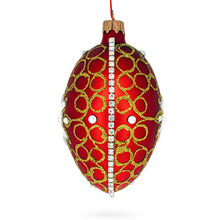 Load image into Gallery viewer, Diamond Star Red Glass Egg Christmas Ornament 4 Inches