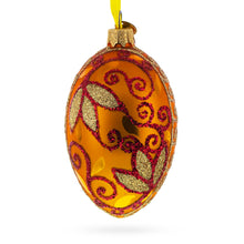 Load image into Gallery viewer, Autumn Leaves on Gold Glass Egg Christmas Ornament 4 Inches