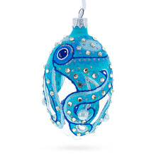 Load image into Gallery viewer, Octopus Glass Egg Christmas Ornament 4 Inches