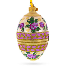 Load image into Gallery viewer, Bee and Roses Glass Egg Ornaments 4 Inches