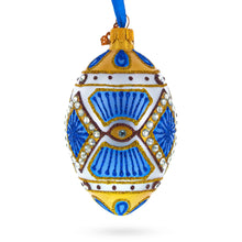 Load image into Gallery viewer, Diamonds on Square Glass Egg Ornament 4 Inches