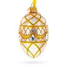 Load image into Gallery viewer, Diamond Drops on Pink Glass Egg Ornament 4 Inches