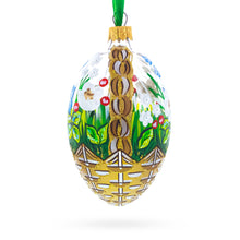 Load image into Gallery viewer, Summer Flowers Basket Glass Egg Ornament 4 Inches