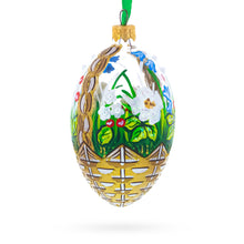 Load image into Gallery viewer, Summer Flowers Basket Glass Egg Ornament 4 Inches