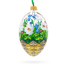 Load image into Gallery viewer, Summer Flowers Basket Glass Egg Ornament 4 Inches