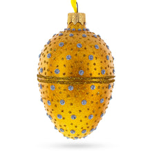 Load image into Gallery viewer, Diamond Drops Glass Egg Ornament 4 Inches