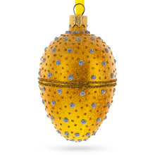 Load image into Gallery viewer, Diamond Drops Glass Egg Ornament 4 Inches