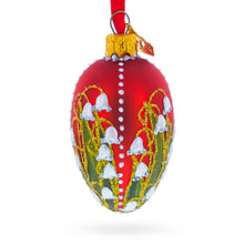 Load image into Gallery viewer, Lilies of the Valley Royal Mini Red Glass Egg Ornament 2.9 Inches