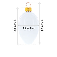 Load image into Gallery viewer, Cobalt Blue and White Geometric Floral Mini Glass Egg Ornament 2.9 Inches
